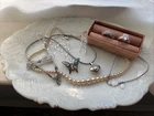 WoW Sterling Silver Jewelry Lot Vtg 2 Now Pearl Bling Rings Twirly Earrings 51 G