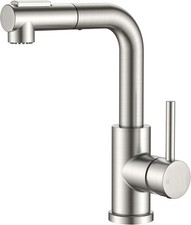 Modern Bar Sink Faucet Brushed Nickel Stainless Steel Single Handle Small