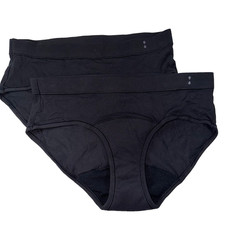 Thinx for All Period Underwear Lot of 2 Pairs Medium Black Cotton Brief Read 