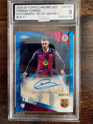 Ferran Torres 2025-26 Topps Chrome UCC Blue Lava Auto /150 World Cup-Winner