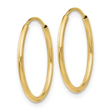 10k Polished Endless Tube Hoop Earrings 10T962