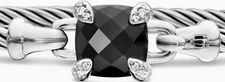 Authentic David Yurman Women's Chatelaine Hook Bracelet Black Onyx and Diamonds