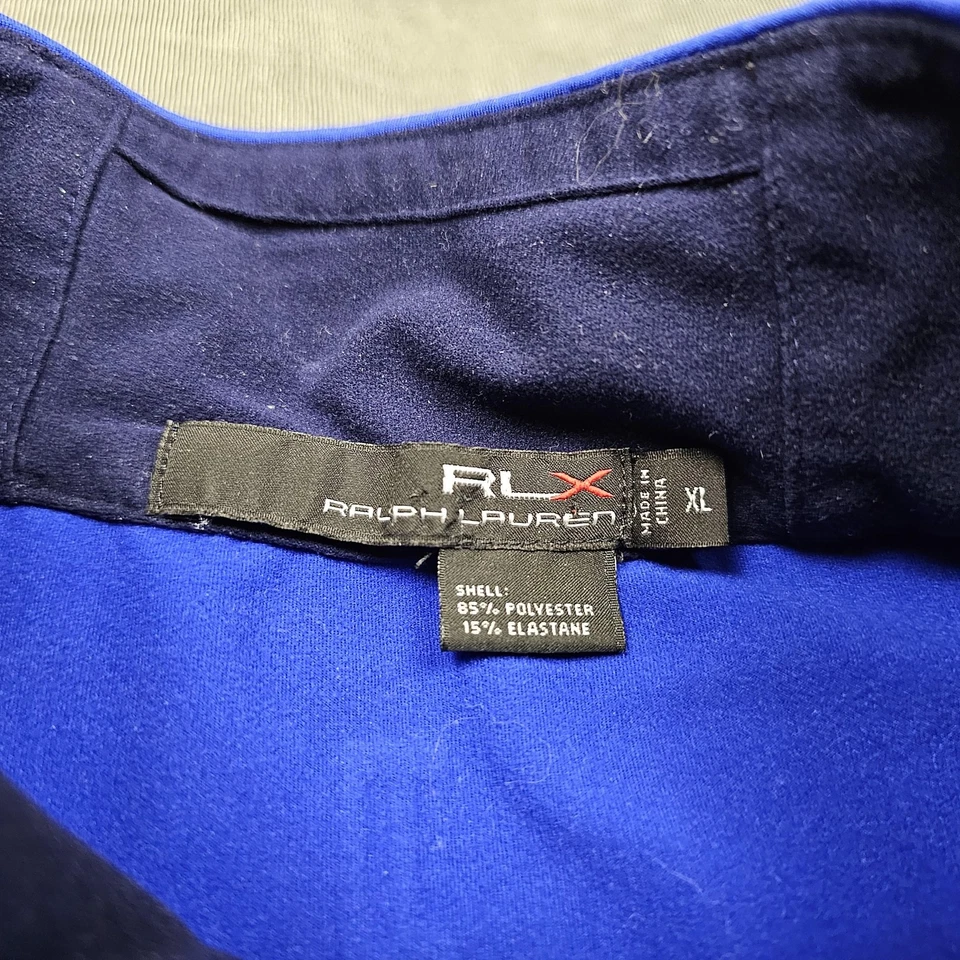 Pullover RLX Ralph Lauren Para Hombres XL Azul Cuarto Cremallera Golf Rendimiento Elástico Foto 4 de 4