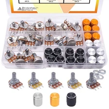 60pcs/set B5K 10K 20K 50K 100K Ohm Linear Taper Rotary Audio Potentiometer