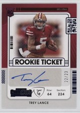 2021 Panini Contenders Rookie Ticket RPS Preview Blue 22/23 Trey Lance Auto 1gt