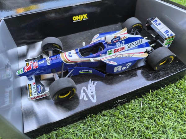 AUTHENTIC HAND SIGNED X 2 WILLIAMS VILLENEUVE  1.18 FIRMA ORIGINAL