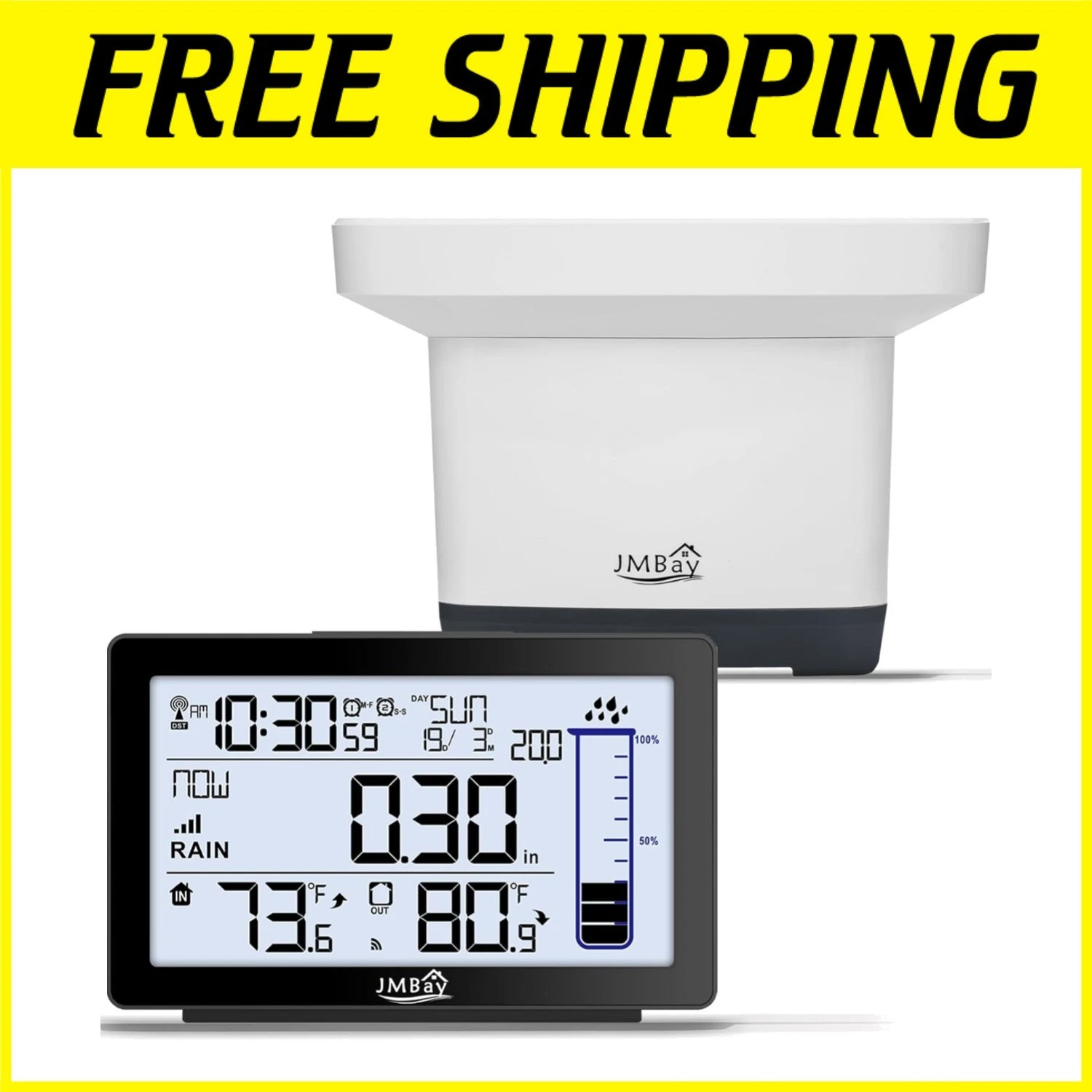Intelligent Wireless Rain Gauge with Thermometer