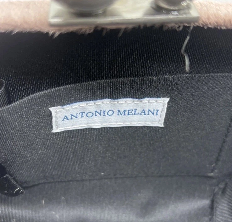Bolso sin asas Antonio Melani X Elizabeth Damrich rosa NUEVO pelo de becerro Minaudiere Foto 4 de 4