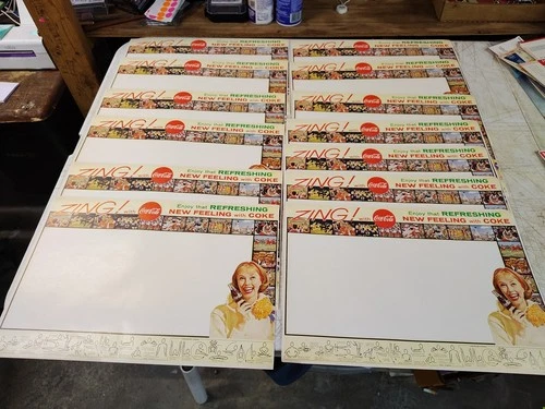 Vintage 1950's Zing Coca-Cola Placemats Advertising Football Referee Calls Paper