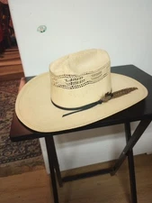 Beaver Hats Brand Genuine Bangora Straw Cowboy Hat Sz 6 7/8