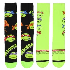 Teenage Mutant Ninja Turtles Classic Cartoon Crew Socks For Men Women 2 Pair