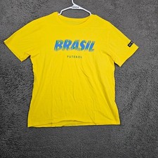 Nike Brasil Futebol TShirt Men's Athletic Cut Yellow Size Medium
