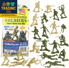 Timmee Plastic Army Men - OD Green Vs Tan 100Pc Toy Soldier Figures Made in USA