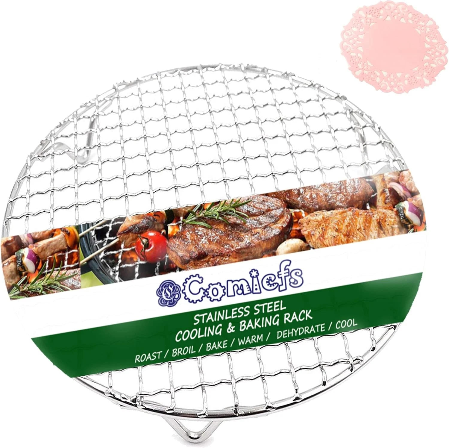 Cooking Rack Round 8.9" Wire Steaming Cooling Rack and 304 Stainless Steel
Opens in a new window or