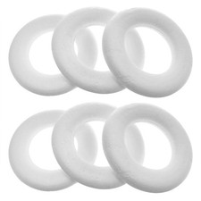 6 PCS 4 Inch White Foam Wreath Form Circle For DIY Christmas Wedding Decor