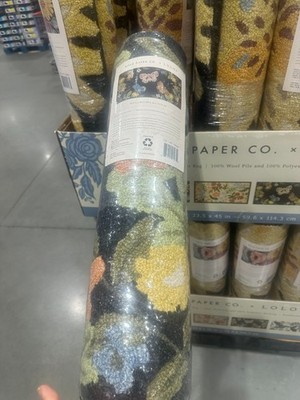 BN Rifle Paper Co Loloi 100 % Wool Rug 23.5 x 45 in sig Floral