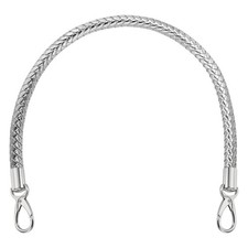 Braided Purse Strap, 65cm 25.6" Strap Silver Silver Buckle