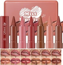 6 Colors 2 in 1 Gradient Lip Liner Lipstick Lip Combo Set,Matte Nude Brown Red 