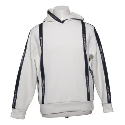 Emporio Armani, Kapuzenpullover, Größe: S, Weiß/Schwarz #eke