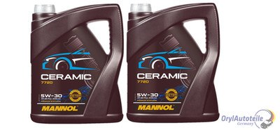 10 Liter -Mannol MN7720 Ceramic 5W-30 Motoröl für API SN Plus ACEA C3 BMW LL VW