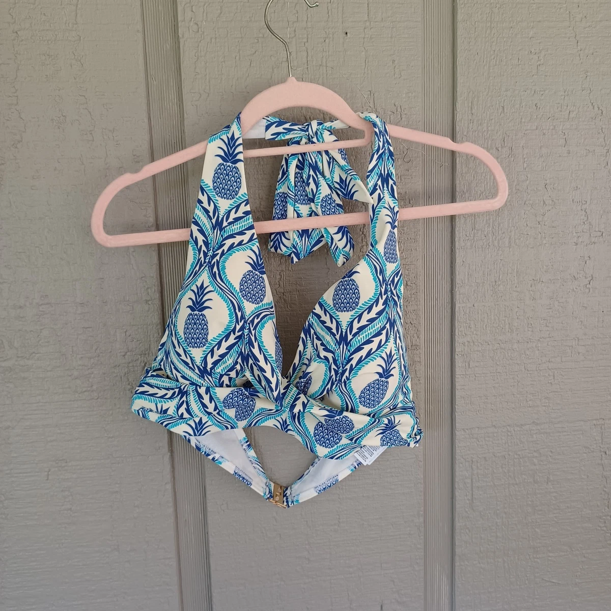Boden Levanzo Halter Bikini Top, Taglia 10 USA, Multicolor Floreale, Fondo Classico, Nuovo Con Etichette