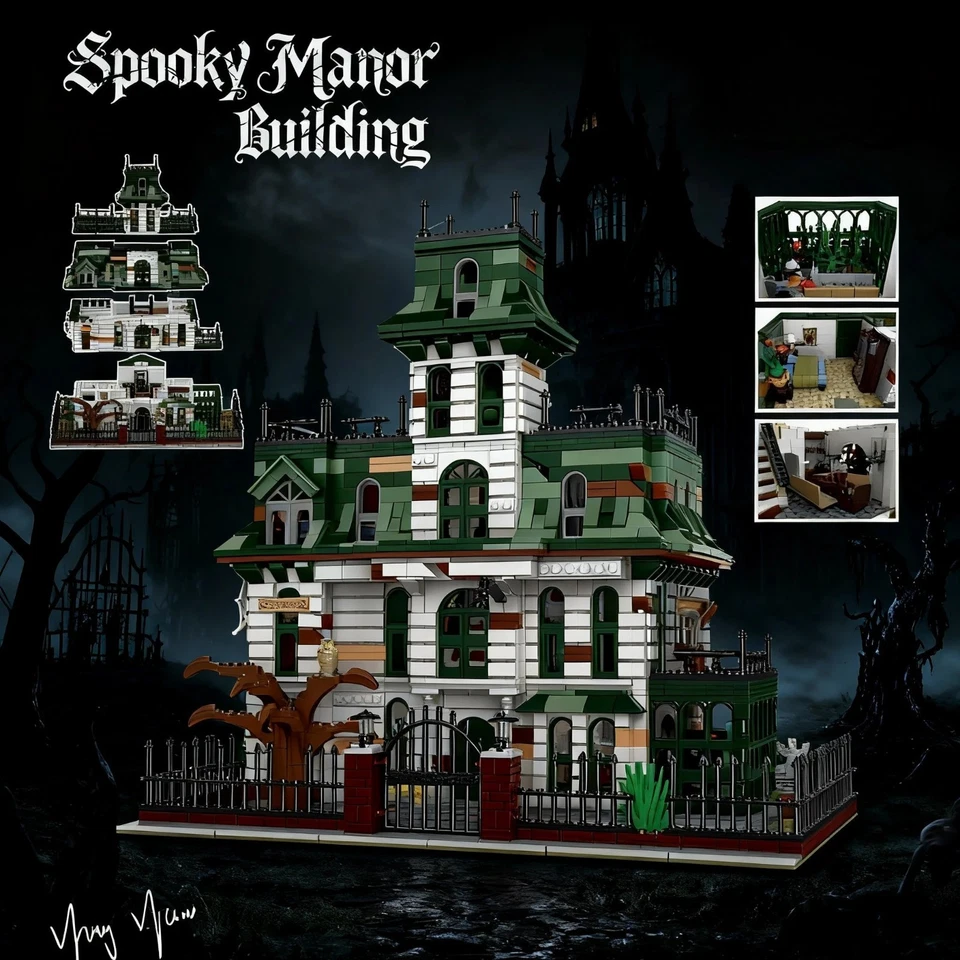 MOC Spooky Manor Building Building Blocks toy birthday Christmas gift 3378 pcs - Image 3 of 4