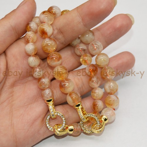 Natural Citrine Round Gemstone Beads Healing Balance Bracelet Women Men 6/8/10mm - Picture 13 of 23