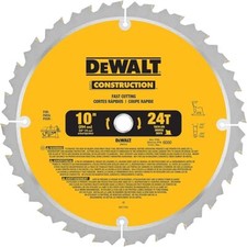 NEW DeWALT 10" Table Saw Blade 5/8-Inch Arbor 24-Tooth DW3112 ~ Free Shipping