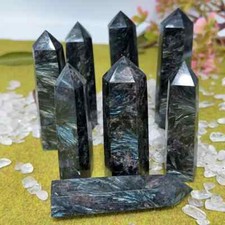 3.15"-3.54" Natural Arfvedsonite Crystal Tower Healing Reiki Crystal Obelisk