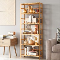 Badregal Badezimmerregal Mit 6 Ebenen Bambus Standregal Groß Stehend Offen 161Cm