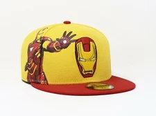 New Era 5950 Men Women Cap Materialize Official Marvel Ironman Gold Red Hat
