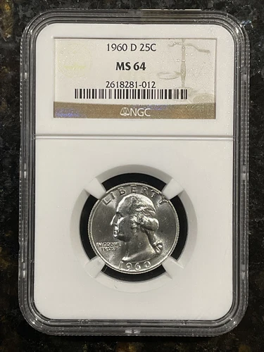 1960-D  Washington Quarter - NGC MS64 UNCIRCULATED HIGH GRADE CHOICE BU