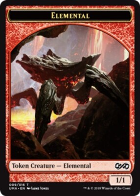 MTG-4x-Near Mint, English-Elemental Token (009)-Ultimate Masters