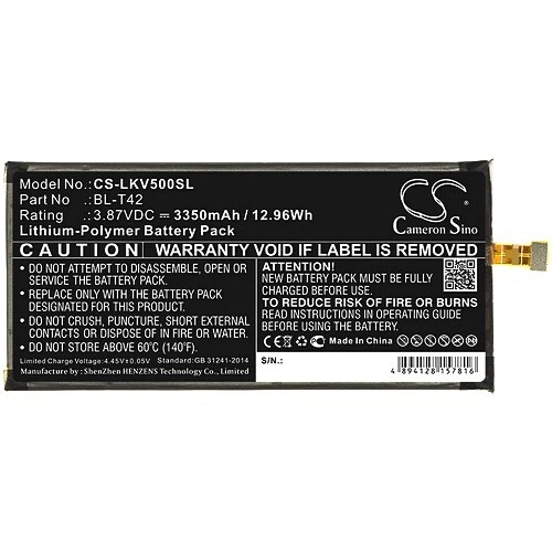 Battery For LG V450VMB LG V50 ThinQ Global 5G LG V500N LG V50S LG V510N - Picture 3 of 4