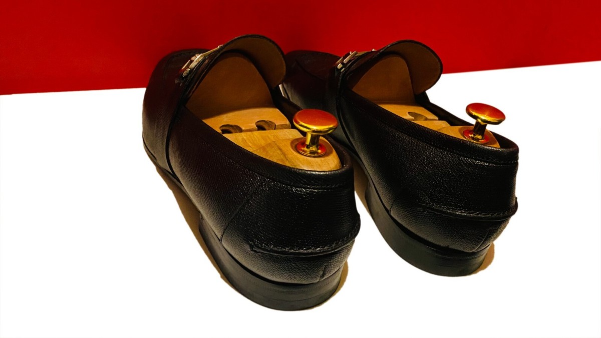 $989.00 !! GUCCI TOM FORD MEN BLACK LEATHER HORSE BIT SHOE LOAFERS