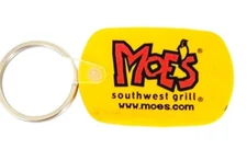 Moes Southwest Grill Keychain Restaurant Advertising Logo Vinyl Keyring 