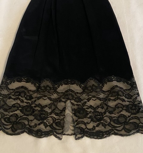 Vintage Saramae Black Half Slip Silky Nylon Lace Lingerie1950s Union Tag Size S - Picture 8 of 12