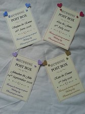 A5 Personalised WEDDING post box wishing well sign card many heart colours