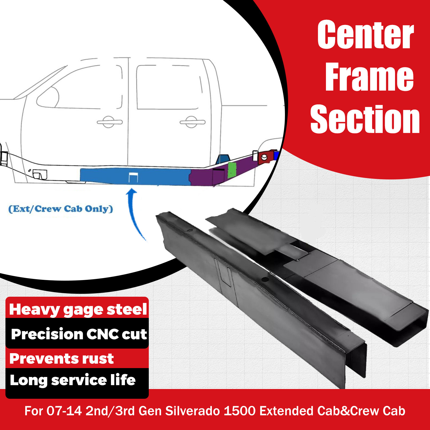 Steel Cab Corners LH RH Fts 1999-2007 Slverado Serra 1500 2500 3500 Crew Cab | eBay
