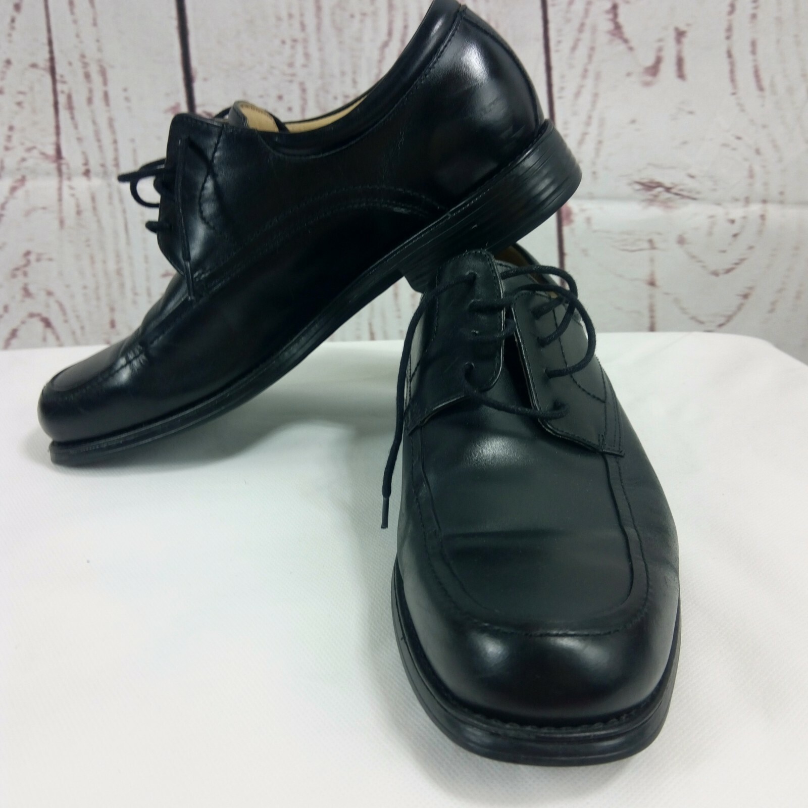 SAOLA Scarpe eleganti Oxford Johnston & Murphy pelle di pecora da uomo in pelle nera taglia 10M