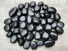 Grade A++ Jet Tumbled Stones, 0.75-1.5 Inch Tumbled Jet Stones, Wholesales Bulk