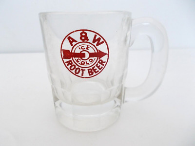 A & W Root Beer Mug 4 1/4'' RED LETTERING   ICE COLD