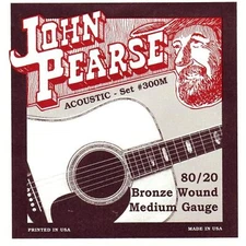 John Pearse 300M 80/20 Bronze Acoustic Guitar Strings (Standard) New