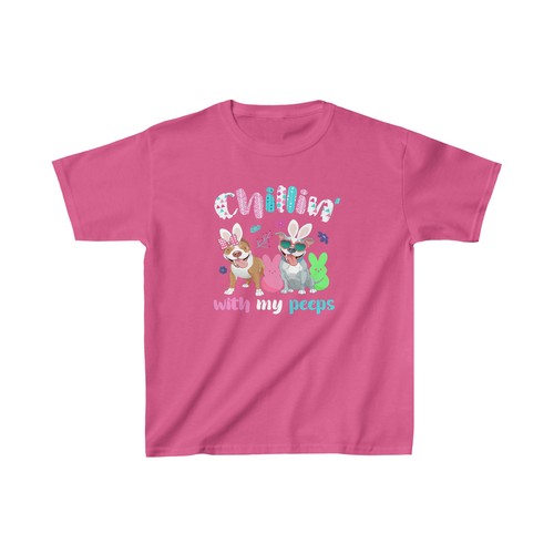 Cute Fun Festive Happy Easter shirt for kids Chillin With My Peeps T-Shirt - Picture 22 of 25