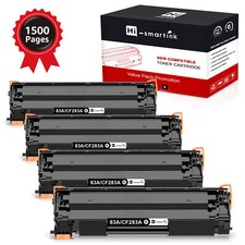 4PK Black 83A CF283A Toner Cartridge for HP LaserJet Pro M127fn M225dw Printer