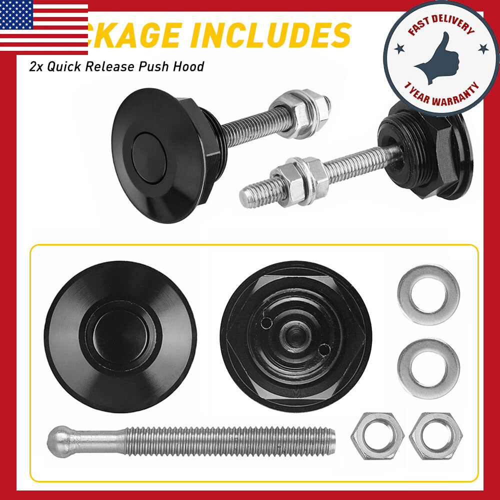 2pcs Quick-Release Universal Hood Pins Lock Clip Latch for Bumper