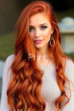 Redhead Red Hair Pretty Beautiful Wavy Hair Portrait Risque 4x6 8x10 13x19 F4675