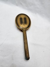 Brass  Gold Tone Hair Brush Replaceable Decor Antique OLD Vintage Patinated