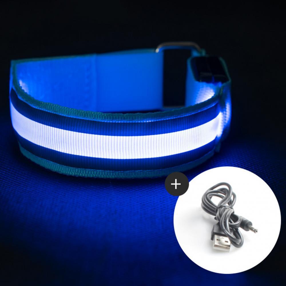 2x Lighted Running Arm Bands Night Time Jogging Safety Glowing LED