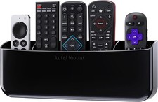 Hole-Free Remote Holder Premium Black for 5-6 Remotes No Drilling Required